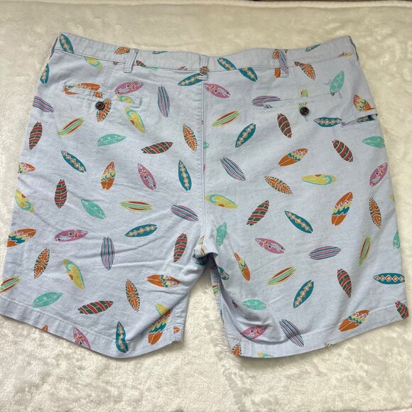 Dockers Chino Shorts Men's Size 44 All Over Surfboard Print Chambray 100% Cotton - Picture 10 of 11